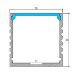 BOX Aluminium LED Profile Surface Mounted