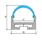 Suspended Aluminium LED Profile with Curved Diffuser