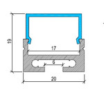 Suspended Aluminium LED Profile with Square Diffuser