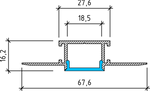 Plaster In Aluminium LED Profile Type 2