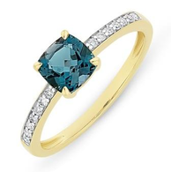 London Blue Topaz & Diamond Ring (M2754)