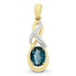 London Blue Topaz & Diamond Pendant (M2752)