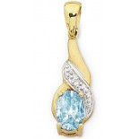 Blue Topaz & Diamond Pendant (M2883)