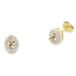 Morganite & Diamond Stud Earrings (13-1025)