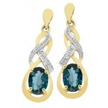 London Blue Topaz & Diamond Earrings (13-1032)