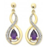 Amethyst & Diamond Earrings (13-1055)