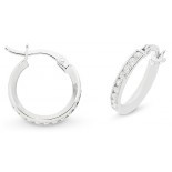 Cubic Zirconia Hoop Earrings (13-1056)
