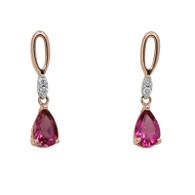 Pink Tourmaline & Diamond Earrings (AIE0335)