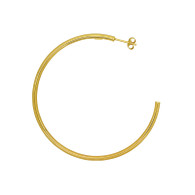 9ct yellow gold, silver filled, large open hoop stud earrings (shown as a single but sold as a pair)