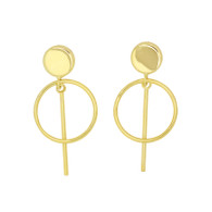 Drop Open Circle & Bar Earrings (14-2021)