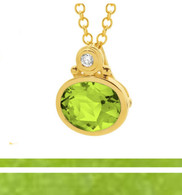Peridot & Diamond Pendant (7-429)
