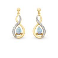 Opal & Diamond Earrings