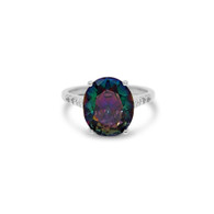 Mystic Topaz & CZ Ring (21-2852)
