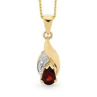 Garnet & Diamond Pendant (7-418)