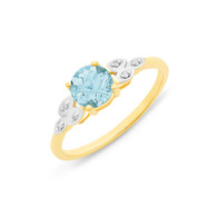 Blue Topaz & Diamond Ring (2-1931)