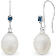 Sapphire & Pearl Earrings (17-1422)