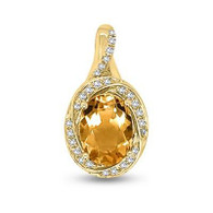 Citrine & Diamond Pendant (7-441)