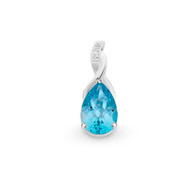 Blue Topaz & Cubic Zirconia Pendant (22-1450)