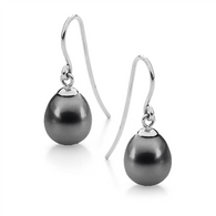 9-9.5mm Black Freshwater Pearl Earrings (17-1112)