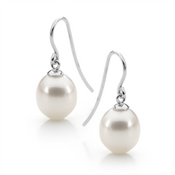 7.5-8mm White Freshwater Pearl Earrings (17-1206)