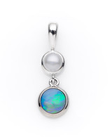 Solid Opal & Pearl Pendant (18-38)