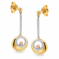 Australian Pink & White Diamond Earrings (12-621)