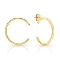 Open Front Circle Stud Earrings (14-2093)