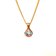 Blue Topaz & Diamond Pendant (7-461)