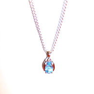 Blue Topaz & Diamond Pendant (7-460)