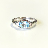 Blue Topaz & Diamond Ring (2-1955)