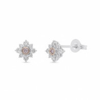Australian Argyle Pink & White Diamond Earrings (12-625)