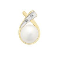 Freshwater Pearl & Diamond Pendant (17-1490)