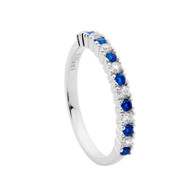 White & Dark Blue Cubic Zirconia Ring (21-3084)
