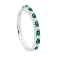 White & Green Cubic Zirconia Ring (21-3085)