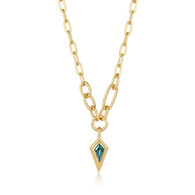 Dance 'Til Dawn Teal Sparkle Drop Necklace (22-1611)