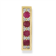 Ruby & Diamond Bar Pendant (7-455)