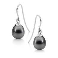 7.5-8mm Black Freshwater Pearl Earrings (17-1434)