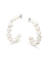 6-7mm White Keshi Freshwater Pearl Earrings (17-1526)