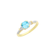 Blue Topaz & Diamond Ring (2-2036)
