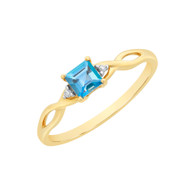 London Blue Topaz & Diamond Ring (2-2043)