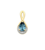 London Blue Topaz & Diamond Pendant (7-506)