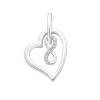 Cubic Zirconia Heart Infinity Pendant (22-1633)