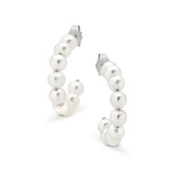 Freshwater Pearl Hoop Stud Earrings (17-1552)
