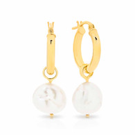 10-11mm White Keshi Pearl Earrings (17-1556)