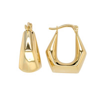 Hexagonal Hoop Earrings (14-2218)