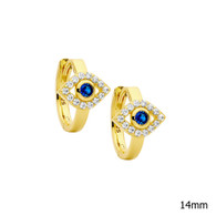 Evil Eye Cubic Zirconia Hoop Earrings (24-2271)
