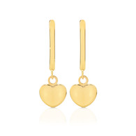 Heart Drop Huggie Earrings (14-2224)