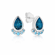 Blue Topaz & London Blue Topaz Earrings (13-1183)