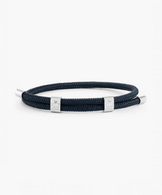 Little Lewis Double Navy Silver adjustable bracelet (27-1246)