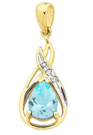Blue Topaz & Diamond Penant (7-543)